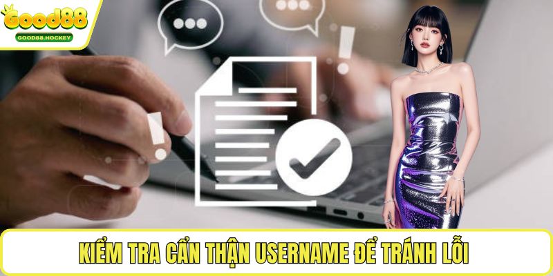 Kiểm tra cẩn thận username để tránh lỗi 